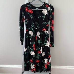 Old Navy Maternity Floral Faux Wrap Stretch Dress